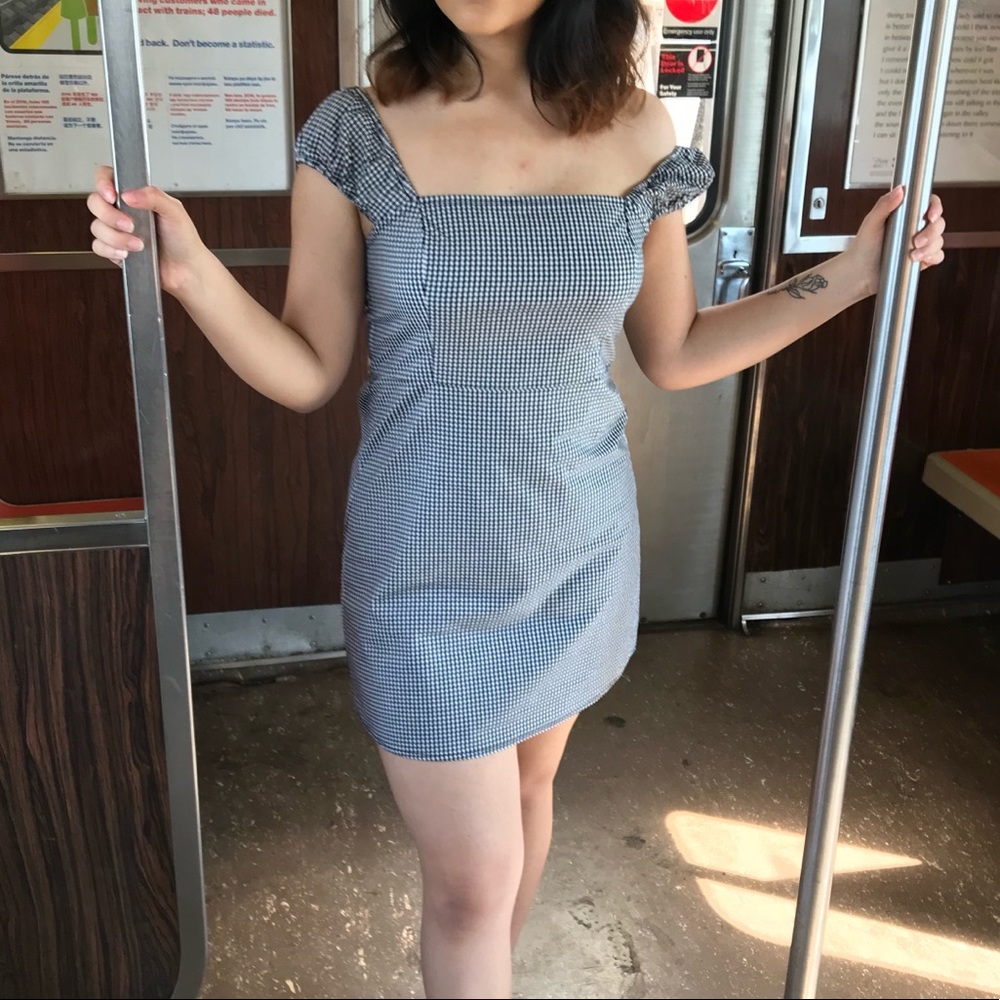 Garage mini dress in gingham